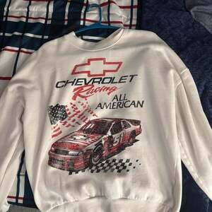 White Chevrolet Nascar Racing Crewneck